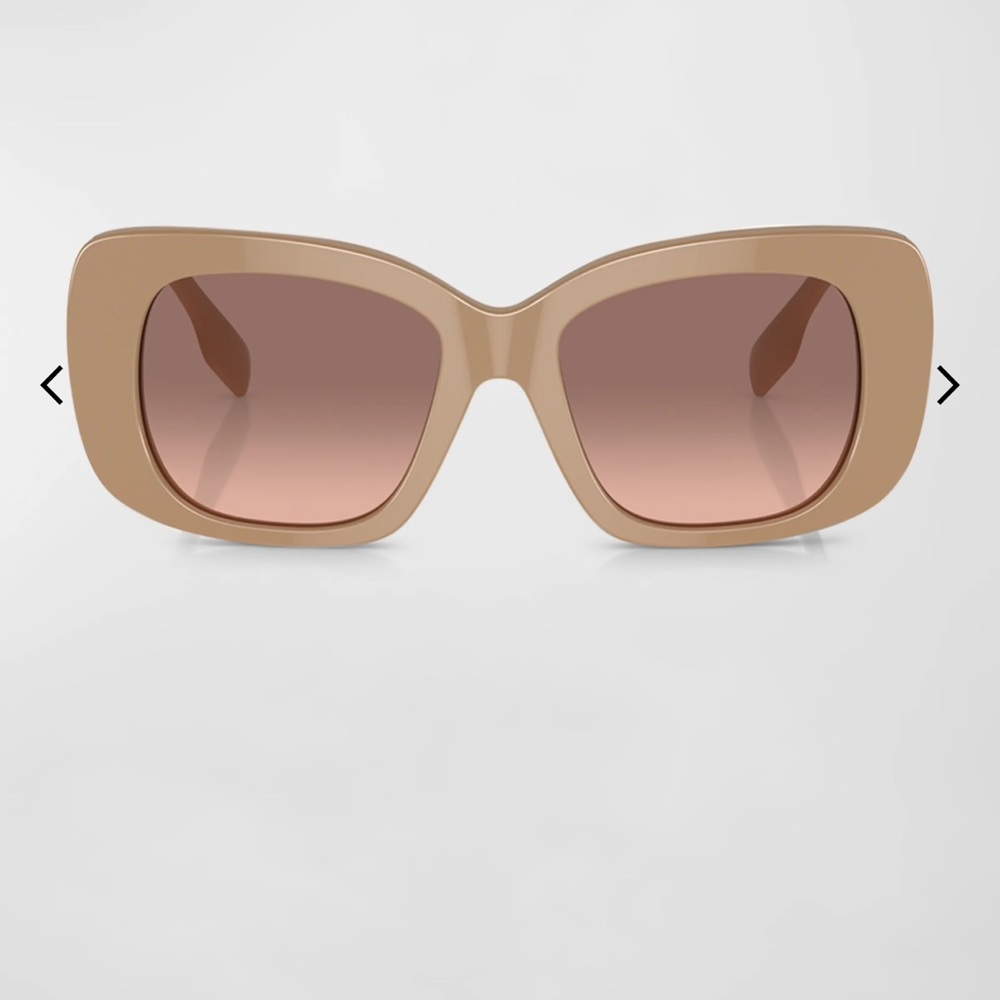 Burberry Beige Pink Gradient Dark Brown Sunglasses New - Picture 9 of 9